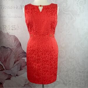 Tahari Arthur S. Levine Coral Sheath Dress Size 16